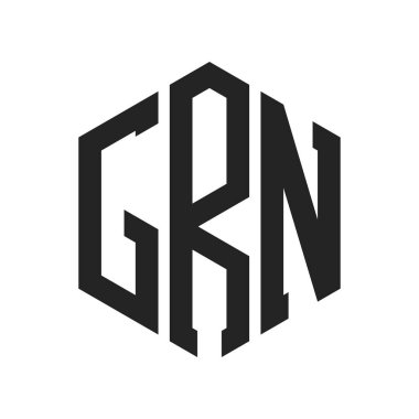 GRN Logo Design. Initial Letter GRN Monogram Logo using Hexagon shape clipart