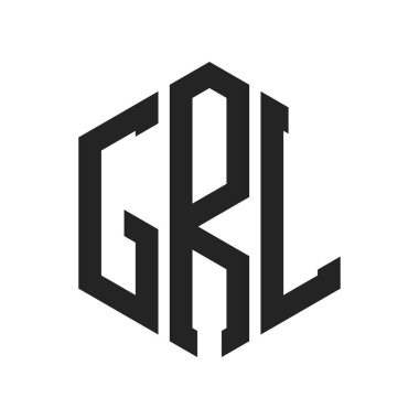 GRL Logo Tasarımı. Altıgen şekil kullanan İlk Harf GRL Monogram Logosu