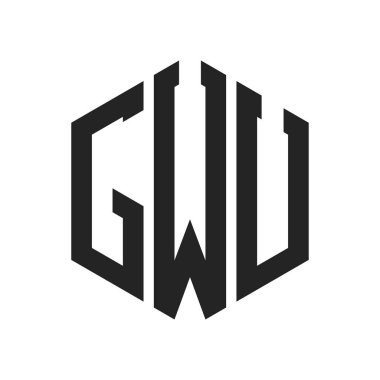 GWU Logo Tasarımı. Altıgen şekil kullanan ilk Harf GWU Monogram Logosu