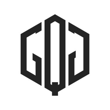 GQJ Logo Tasarımı. Altıgen şekil kullanan ilk Harf GQJ Monogram Logosu