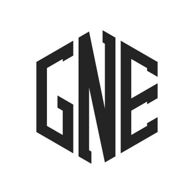GNE Logo Tasarımı. Altıgen şekilli ilk Harf GNE Monogram Logosu