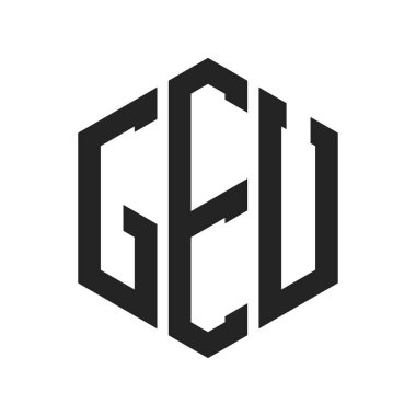 GEU Logo Tasarımı. Altıgen şekilli ilk Harf GEU Monogram Logosu