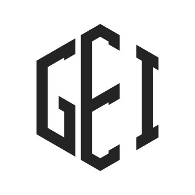 GEI Logo Tasarımı. Altıgen şekilli ilk Harf GEI Monogram Logosu