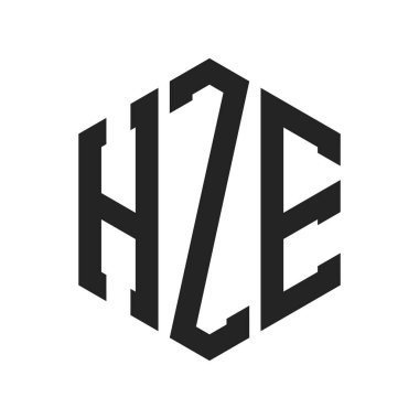 HZE Logo Tasarımı. İlk Harf HZE Monogram Logosu Hexagon şekli ile