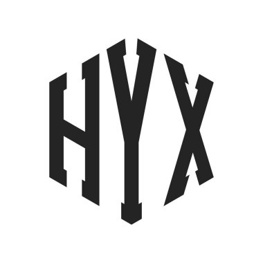 HYX Logo Tasarımı. İlk Harf HYX Monogram Logosu Hexagon şekli ile