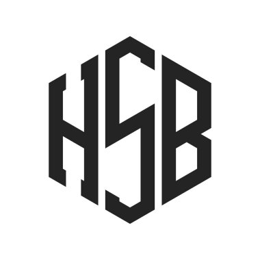 HSB Logo Design. Initial Letter HSB Monogram Logo using Hexagon shape clipart