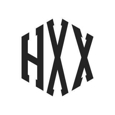 HXX Logo Tasarımı. Altıgen şekilli Harf HXX Monogram Logosu
