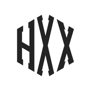 HXX Logo Design. Initial Letter HXX Monogram Logo using Hexagon shape clipart