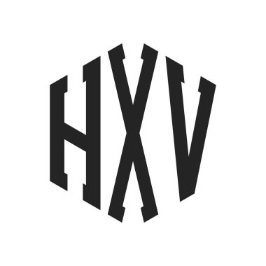 HXV Logo Tasarımı. İlk Harf HXV Monogram Logosu Hexagon şekli ile