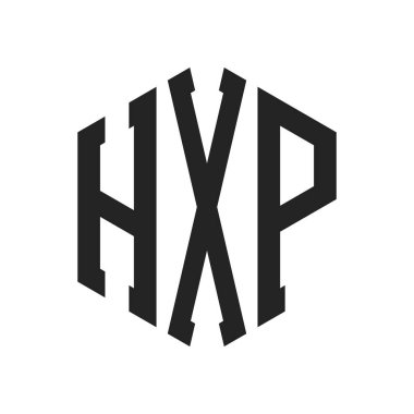 HXP Logo Tasarımı. Altıgen şekilli Harf HXP Monogram Logosu