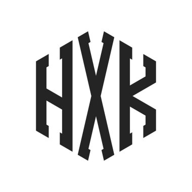 HXK Logo Tasarımı. Altıgen şekilli Harf HXK Monogram Logosu