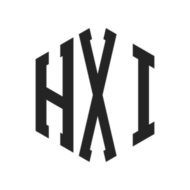 HXI Logo Tasarımı. Altıgen şekilli Harf HXI Monogram Logosu