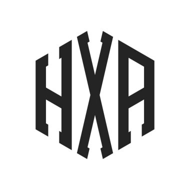 HXA Logo Tasarımı. Altıgen şekilli Harf HXA Monogram Logosu