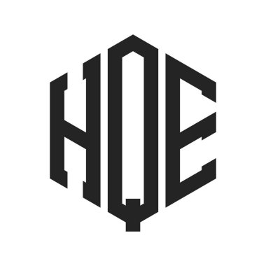 HQE Logo Tasarımı. Altıgen şekilli Harf HQE Monogram Logosu