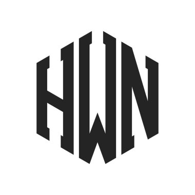 HWN Logo Tasarımı. Altıgen şekilli ilk Harf HWN Monogram Logosu