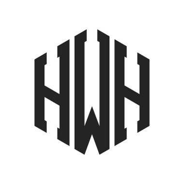 HWH Logo Tasarımı. İlk Harf HWH Monogram Logosu Hexagon şekli ile
