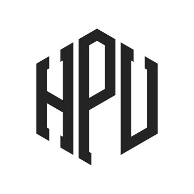 HPU Logo Tasarımı. İlk Harf HPU Monogram Logosu Hexagon şekli ile