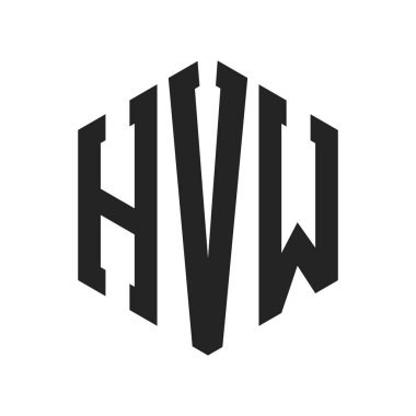 HVW Logo Tasarımı. Altıgen şekilli ilk Harf HVW Monogram Logosu
