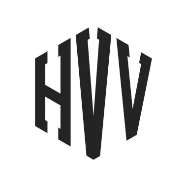 HVV Logo Tasarımı. İlk Harf HVV Monogram Logosu Hexagon şekli ile