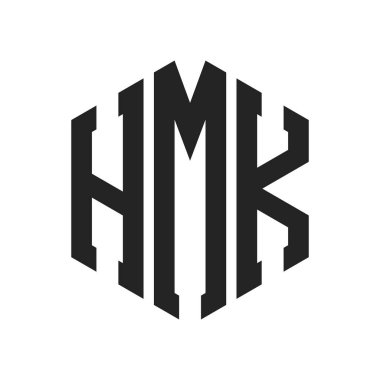 HMK Logo Tasarımı. İlk Harf HMK Monogram Logosu Hexagon şekli ile