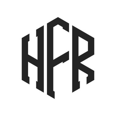 HFR Logo Tasarımı. İlk Harf HFR Monogram Logosu Hexagon şekli ile