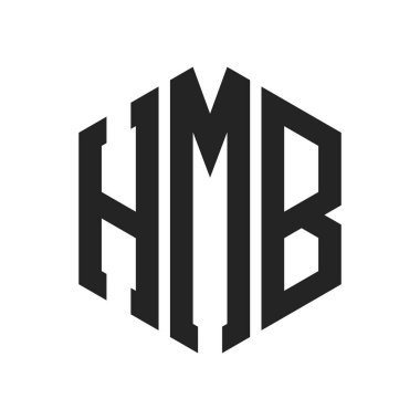 HMB Logo Tasarımı. İlk Harf HMB Monogram Logosu Hexagon şekli ile