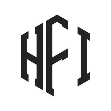 HFI Logo Tasarımı. İlk Harf HFI Monogram Logosu Hexagon şekli ile