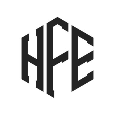 HFE Logo Tasarımı. İlk Harf HFE Monogram Logosu Hexagon şekli ile