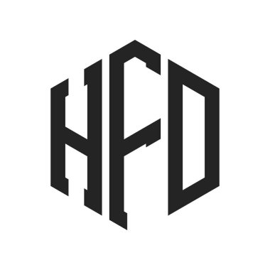 HFD Logo Tasarımı. İlk Harf HFD Monogram Logosu Hexagon şekli ile