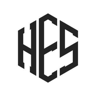 HES Logo Tasarımı. İlk Harf HES Monogram Logosu Hexagon şekli ile