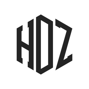 HDZ Logo Tasarımı. Altıgen şekilli Harf HDZ Monogram Logosu