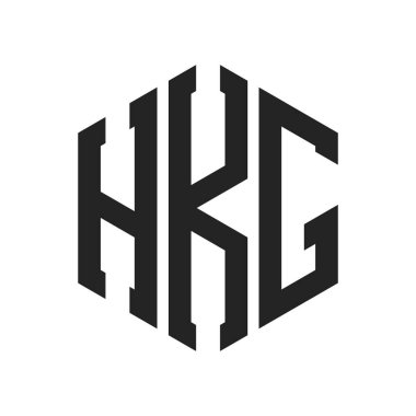 HKG Logo Tasarımı. İlk Harf HKG Monogram Logosu Hexagon şekli ile