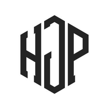 HJP Logo Tasarımı. İlk Harf HJP Monogram Logosu Hexagon şekli ile