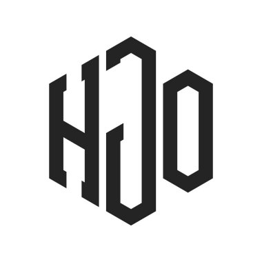 HJO Logo Tasarımı. İlk Harf HJO Monogram Logosu Hexagon şekli ile