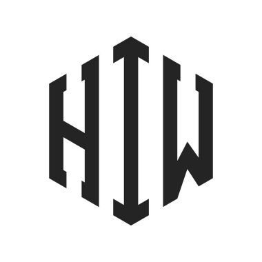 HIW Logo Tasarımı. Altıgen şekil kullanan İlk Harf HIW Monogram Logosu