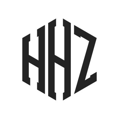 HHZ Logo Tasarımı. İlk Harf HHZ Monogram Logosu Hexagon şekli ile