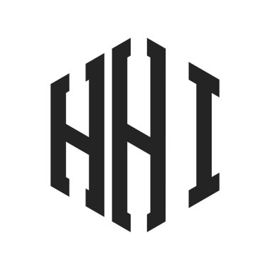 Merhaba Logo Tasarımı. Altıgen şekilli Harf HHI Monogram Logosu