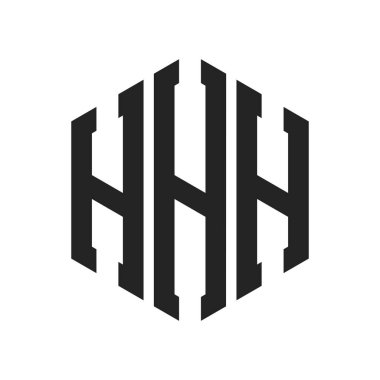 HHH Logo Tasarımı. Altıgen şekilli Harf HHH Monogram Logosu