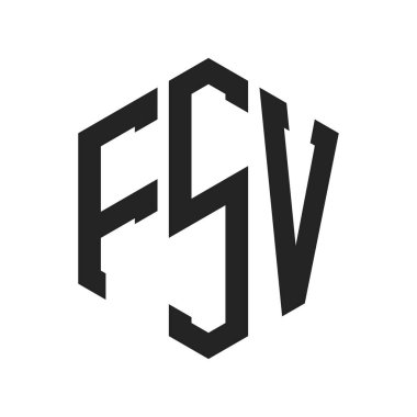 FSV Logo Tasarımı. İlk Harf FSV Monogram Logosu Hexagon şekli ile