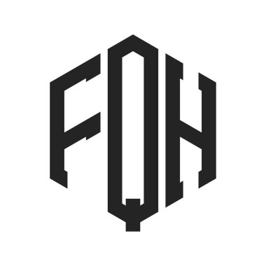 FQH Logo Tasarımı. Altıgen şekil kullanan ilk Harf FQH Monogram Logosu