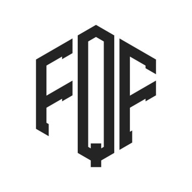 FQF Logo Design. Initial Letter FQF Monogram Logo using Hexagon shape clipart