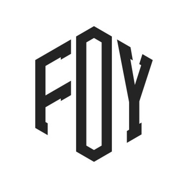 FOY Logo Tasarımı. Altıgen şekilli ilk Harf FOY Monogram Logosu