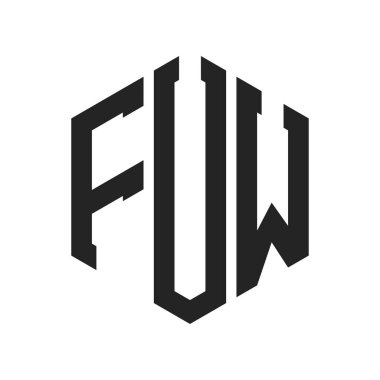 FUW Logo Tasarımı. Altıgen şekil kullanan İlk Harf FUW Monogram Logosu