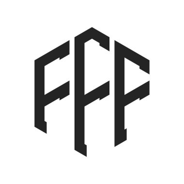 FFF Logo Design. Initial Letter FFF Monogram Logo using Hexagon shape clipart