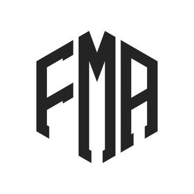 FMA Logo Design. Initial Letter FMA Monogram Logo using Hexagon shape clipart