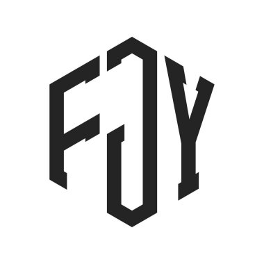 FJY Logo Tasarımı. Altıgen şekilli ilk Harf FJY Monogram Logosu