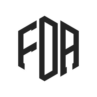 FDA Logo Tasarımı. Altıgen şekilli ilk Harf FDA Monogram Logosu