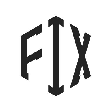 Fix Logo Tasarımı. Altıgen şekilli ilk Harf FIX Monogram Logosu