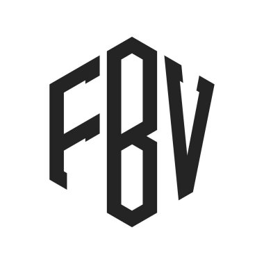 FBV Logo Tasarımı. İlk Harf FBV Monogram Logosu Hexagon şekli ile