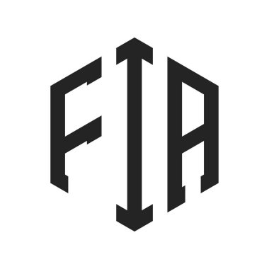 FIA Logo Tasarımı. Altıgen şekilli ilk Harf FIA Monogram Logosu
